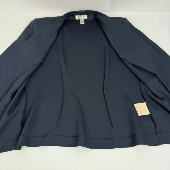 Vtg NOW by Lori Ann Navy Blue Beaded Blazer Shoulder Pads Size 12 Made in Canada - Picture 4 of 16